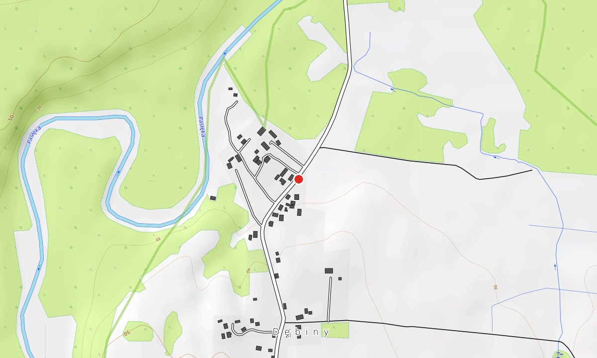 Interaktywna mapa okolicy Dębinówki